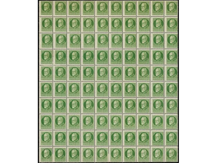 BRITISCHE PROPAGANDAFÄLSCHUNGEN FÜR DEUTSCHLAND: Ludwig 5 Pfg. gezähnt und 10 Pfg. ungezähnt, je 100 Stück im Bogen, 5 Pfg. o