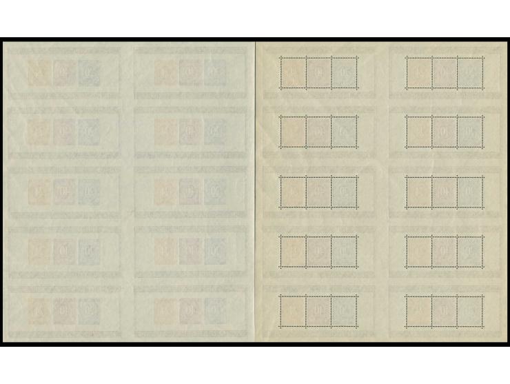 Berliner Blockpaar, jeweils im kompletten Kleinbogen zu 5x2 Blocks, postfrisch, einige kleine Knitter, minimale Haftstellen s
