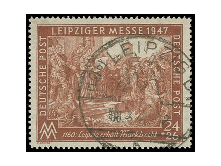 1947, Leipziger Messe, Kupfertiefdruck, 24 Pfg. gez. L13¼:13, Wz. Stufen flach fallend, sauber gestempelt, herstellungsbeding