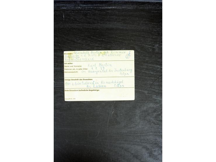 50 Pfg. als portogerechte Verwendung auf einer Anschriften-Suchkarte von "PRITZERBE 4...48" nach Leipzig, minimal fleckig, di