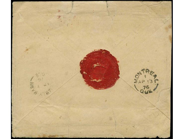 1875, broad overprint 25 c. light-blue, tied by cds. "LUXEMBOURG 25 3 76" to envelope "CONGRES INTERNATIONAL DES AMERCANISTES