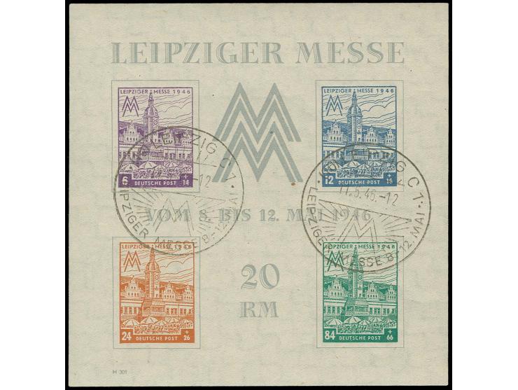 Leipziger Messe Block, Wz. steigend, 12 Pfg. graublau, sauber gestempelt, Fotoattest Ströh BPP