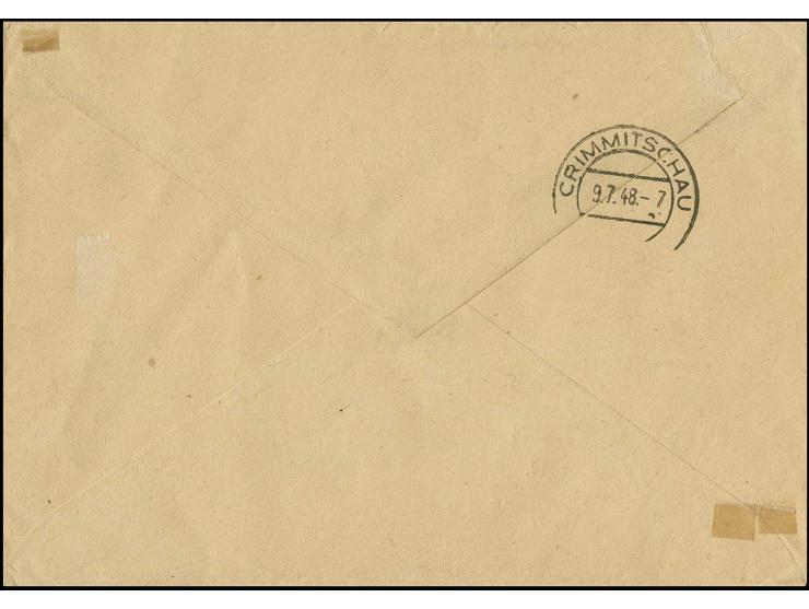 "3/Berlin" auf 80 Pfg., 20 Pfg. und 12 Pfg. (4) als portogerechte Frankatur auf R-Nachnahme-Brief von "BERLIN C43 6.7.48" nac