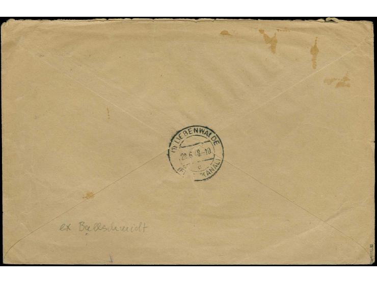 "36/Belzig" auf 25 Pfg. (4) und 8 Pfg. als portogerechte Frankatur auf R-Brief der 2. Gewichtsstufe von "BELZIG LAND 25.6.48"
