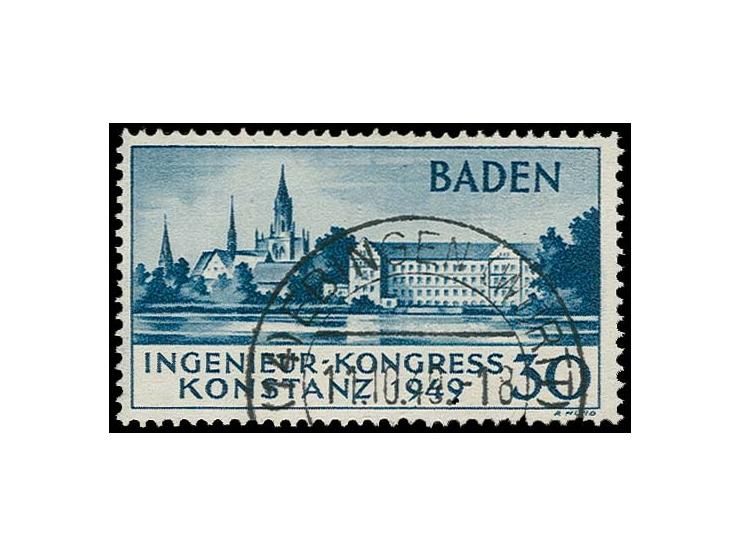 Konstanz 30 Pfg., zweite Auflage, sauber gestempelt, tadellos, sign. Schlegel BPP mit Fotoattest