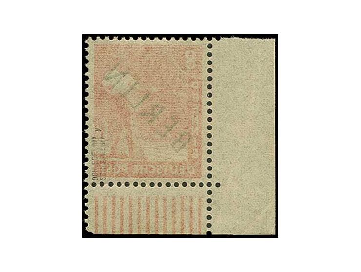 8 Pfg. auf dünnem Papier aus der linken unteren Bogenecke, postfrisch, im Rand etwas knittrig, sign. Schlegel BPP