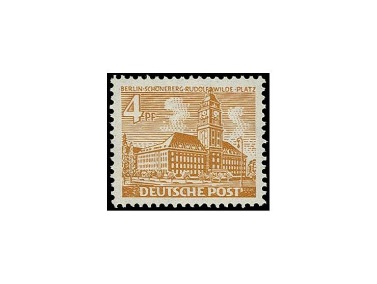 1949, Bauten 4 Pfg. mit fallendem Wasserzeichen, postfrisch, Händlesignum und Fotoattest Schlegel BPP
