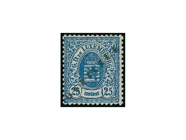1875/78, narrow overprint on 25 c. blue, unused with original gum, very fine, certificate Goebel AIEP