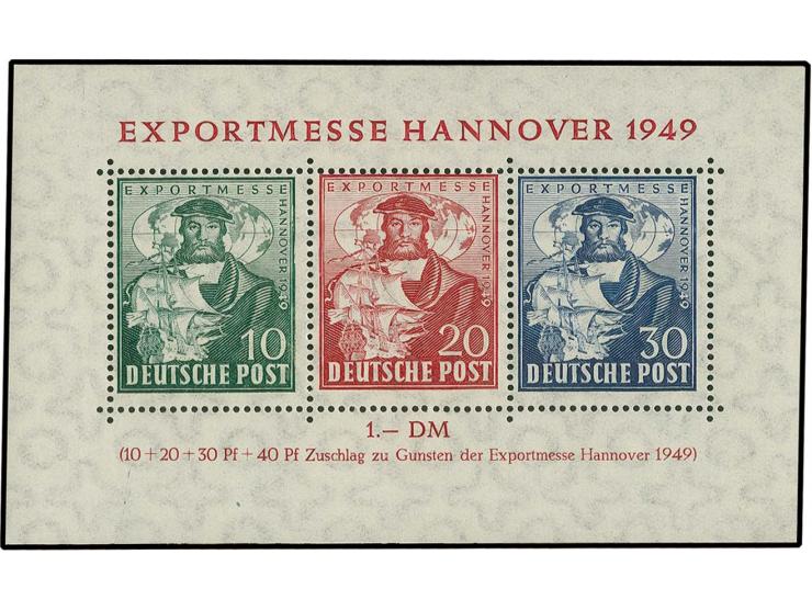 Exportmesse-Block mit liegendem Wz., postfrisch, Fotoattest H.D. Schlegel BPP (gelocht)