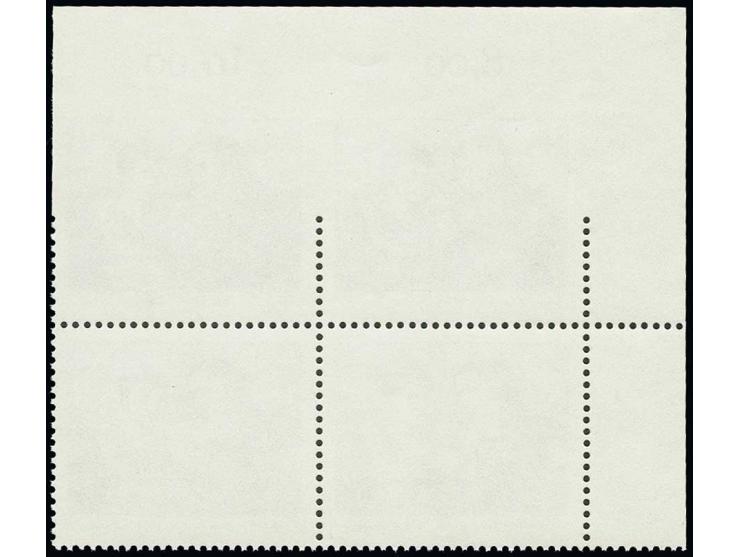 1985, Hebel 80 Pfg. im 4er-Block aus der linken oberen Bogenecke, die beiden oberen Werte oben ungezähnt, postfrisch, nur gan
