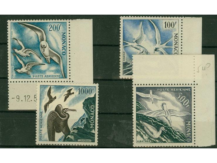 1953, birds 100-1000 fr., unmounted mint (Mi. 420,-)