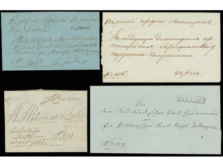 1807/15, "MITAU" and "Bolder.aa" straight line and boxed cancellation, each on cover, one trimmed at left, otherwise fine, sc