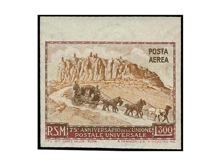 1951, UPU 300 l. imperforated with sheet margin at top, unmounted mint, fine