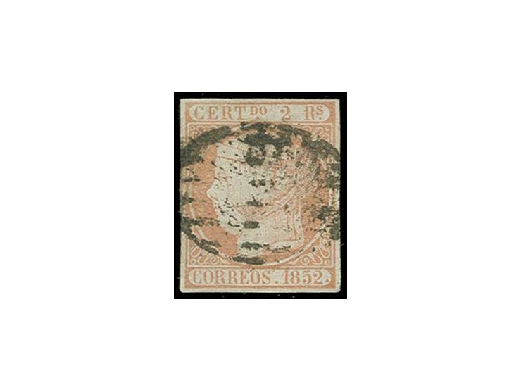 2 r. pale-vermilion, good margins all around, central grid-cancel, fine, certificate Comex