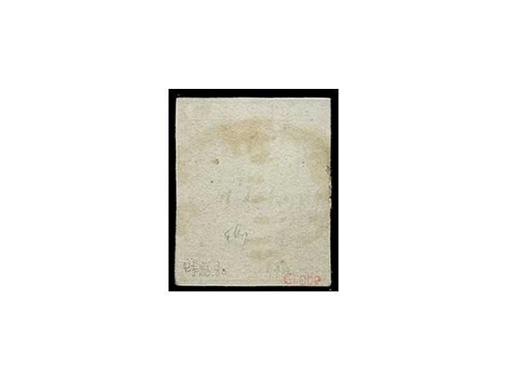 2 r. pale-vermilion, good margins all around, central grid-cancel, fine, certificate Comex