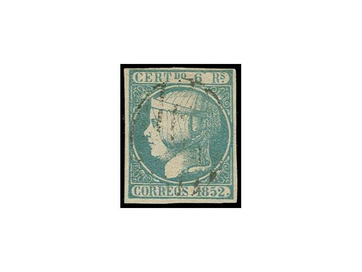 6 r. greenish-blue, used, very fine, certificate Comex