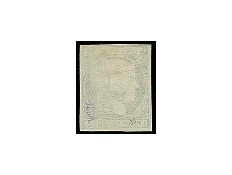 6 r. greenish-blue, used, very fine, certificate Comex
