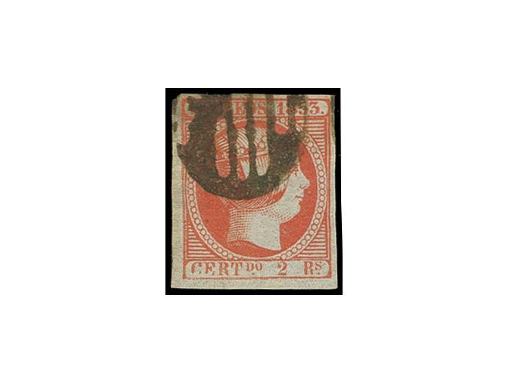 2 r. vermilion, large margins and nice fresh colour, tiny maginal tear and horzontal tiny crease at upper left almost invisib