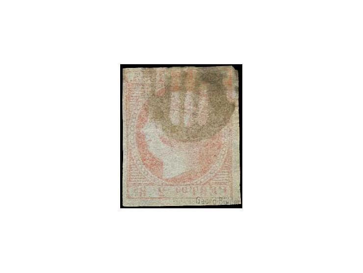 2 r. vermilion, large margins and nice fresh colour, tiny maginal tear and horzontal tiny crease at upper left almost invisib