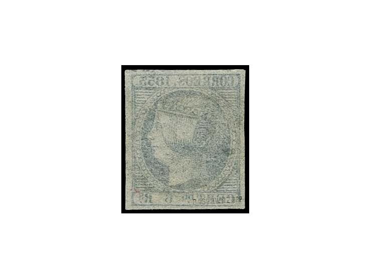 6 r. blackish-blue, used, very fine, sign. Baschwitz BPP (Edifil 21a)