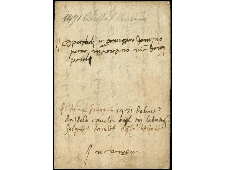 SYRIA: 1471, entire merchand's letter from Aleppo to Venice