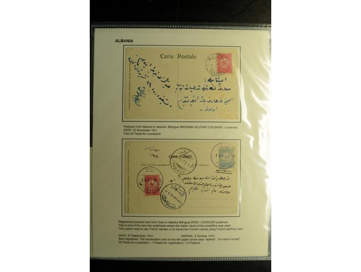 1861/1910 (ca.), 9 covers and postcards with different cancellations including good strike of negative "AN CANIB-I POSTA-I IS