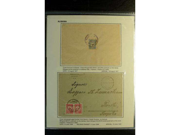 1861/1910 (ca.), 9 covers and postcards with different cancellations including good strike of negative "AN CANIB-I POSTA-I IS