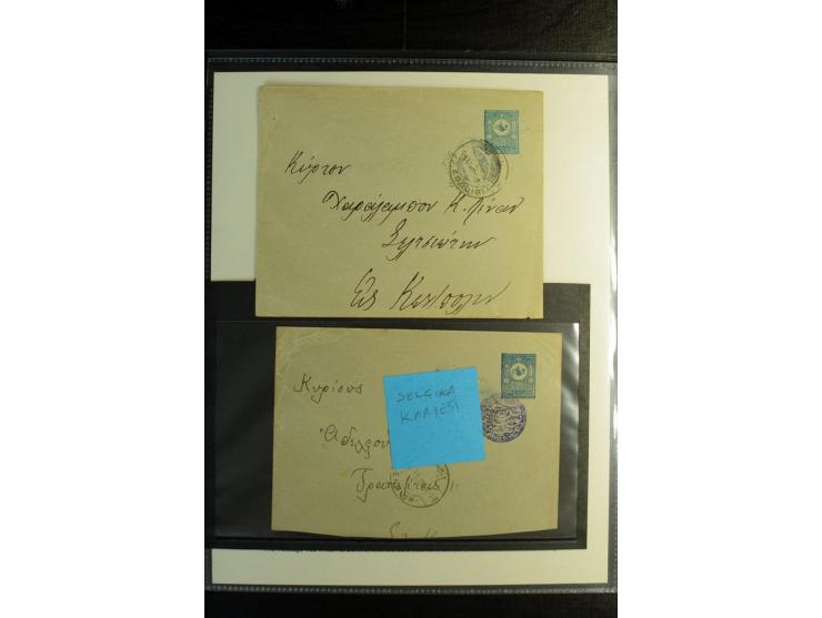 1861/1910 (ca.), 9 covers and postcards with different cancellations including good strike of negative "AN CANIB-I POSTA-I IS