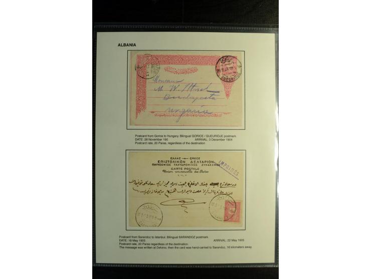 1861/1910 (ca.), 9 covers and postcards with different cancellations including good strike of negative "AN CANIB-I POSTA-I IS