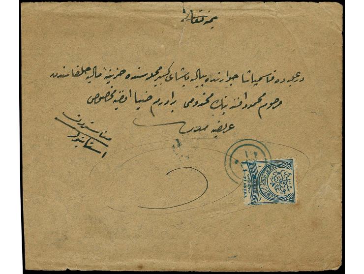 1856/93, postcard with negative "USKUB POSTA SUBESI" and 3 unfranked an 2 franked covers with cancellation of Monastir incl. 