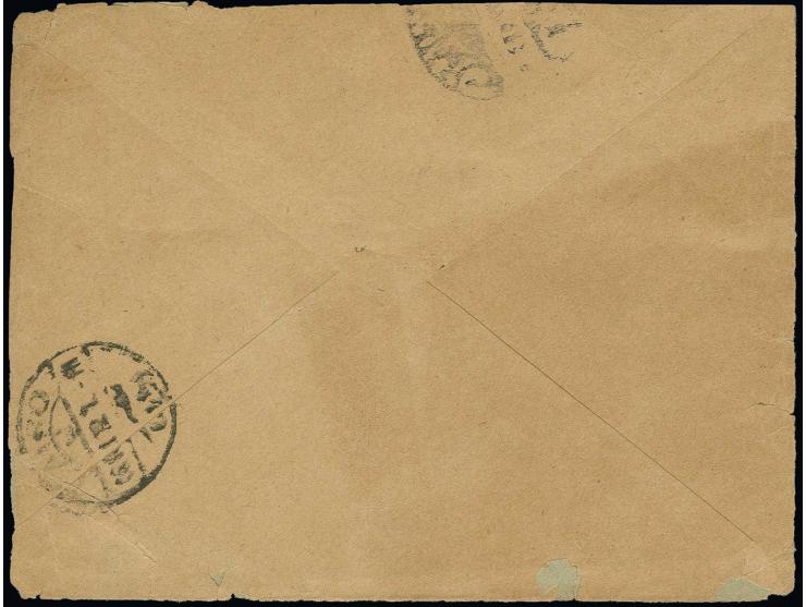 DEDEAGATCH: "DEDE-AGHADJ 20-8-12", cds. with small Arabic letters, superb strike on 1909, 1 pia. blue on small envelope to Eg