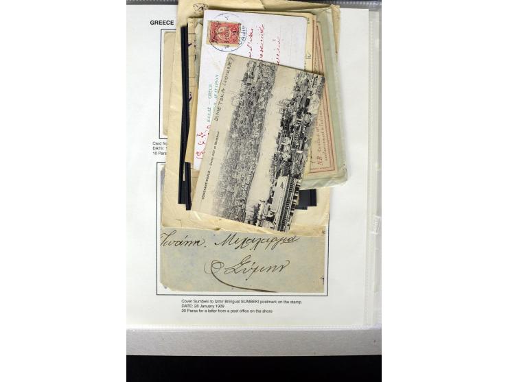 1885/1912 (about), 45 covers, postcards and postal receipts with many different cancellations incl. several and scarce ones l