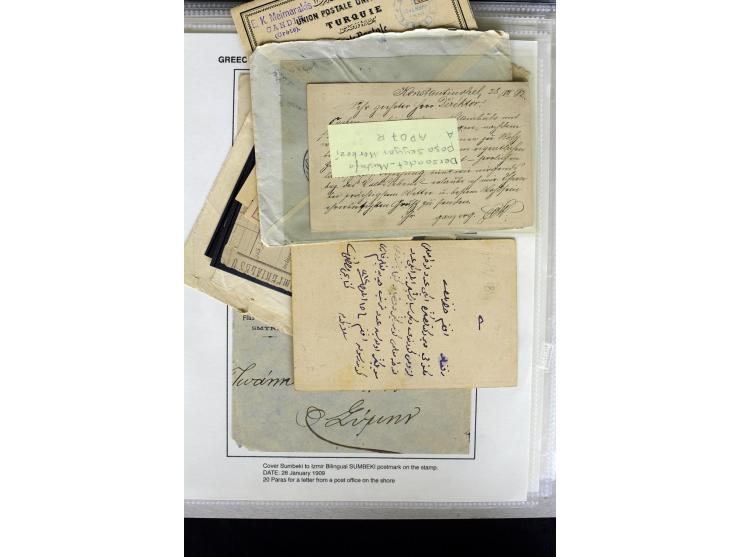 1885/1912 (about), 45 covers, postcards and postal receipts with many different cancellations incl. several and scarce ones l