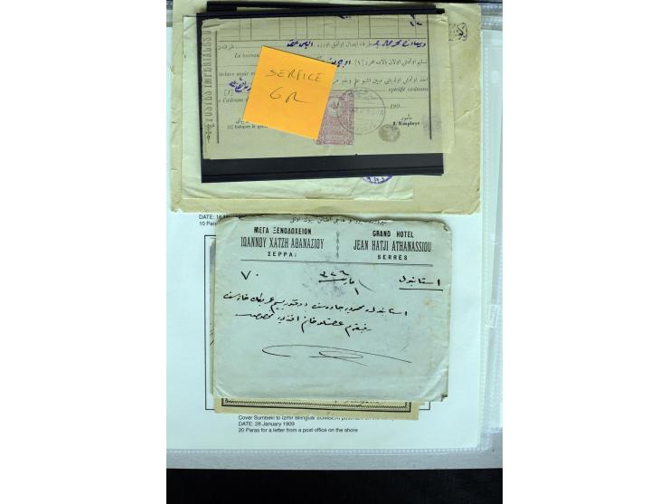 1885/1912 (about), 45 covers, postcards and postal receipts with many different cancellations incl. several and scarce ones l