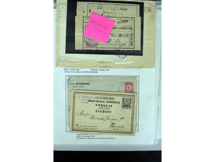 1885/1912 (about), 45 covers, postcards and postal receipts with many different cancellations incl. several and scarce ones l