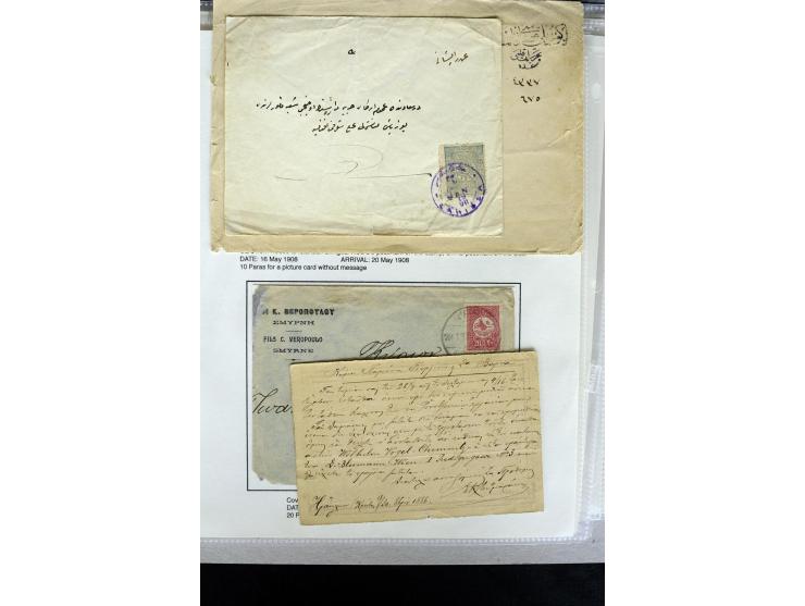 1885/1912 (about), 45 covers, postcards and postal receipts with many different cancellations incl. several and scarce ones l
