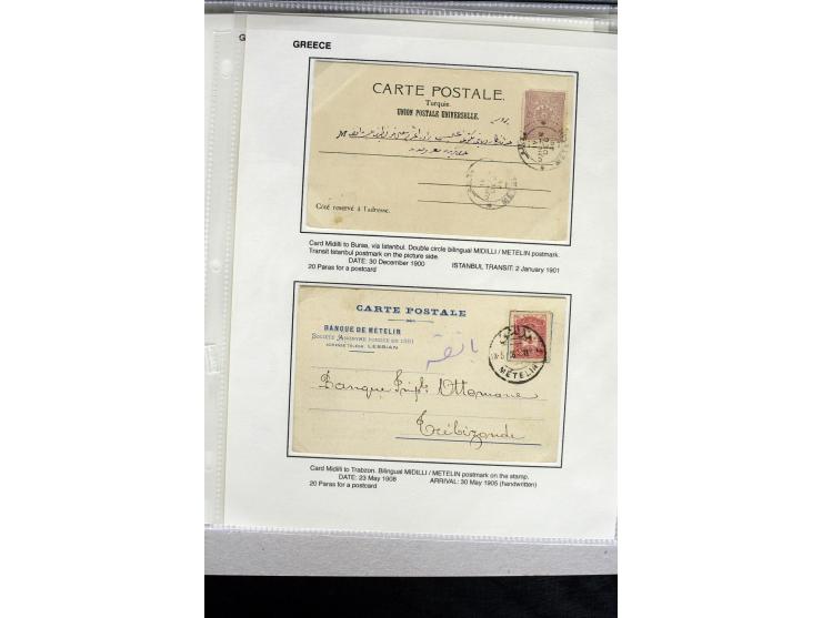 1885/1912 (about), 45 covers, postcards and postal receipts with many different cancellations incl. several and scarce ones l