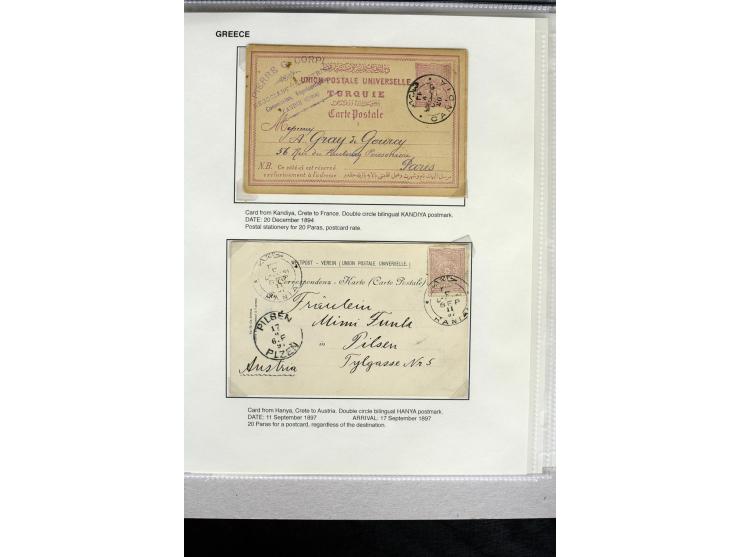 1885/1912 (about), 45 covers, postcards and postal receipts with many different cancellations incl. several and scarce ones l