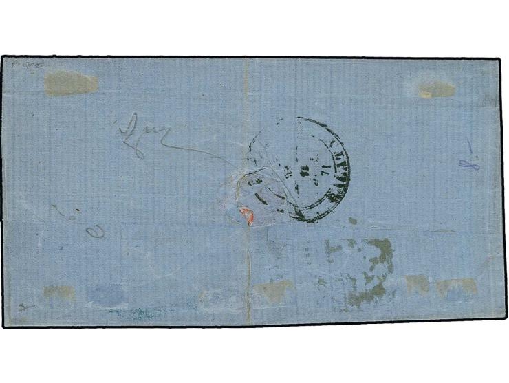 BALTCHIK: "Balcik", arabic double circle on folded cover to Deraliye (Istanbul), franked on arrival with 1868, 20 pa. green a
