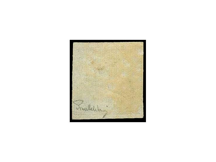 1851, Blauer Merkur auf geripptem Papier, voll- bis breitrandig, ungebraucht mit großen Teilen des Originalgummis, Befund Dr.