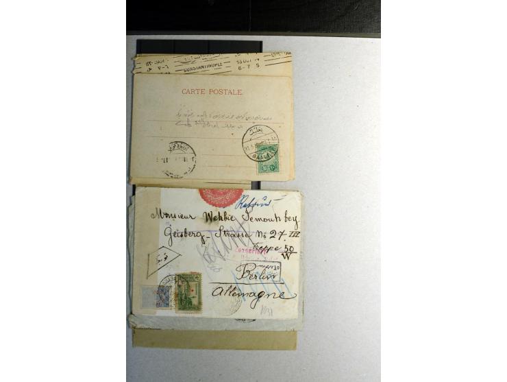 1865/1918 (about), 21 covers and postcards and 1 telegram form with different cancellations incl. "SOFAR", "ALEY", "BAABDAD",