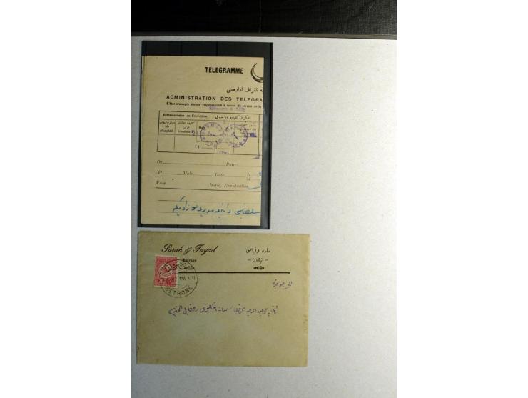 1865/1918 (about), 21 covers and postcards and 1 telegram form with different cancellations incl. "SOFAR", "ALEY", "BAABDAD",
