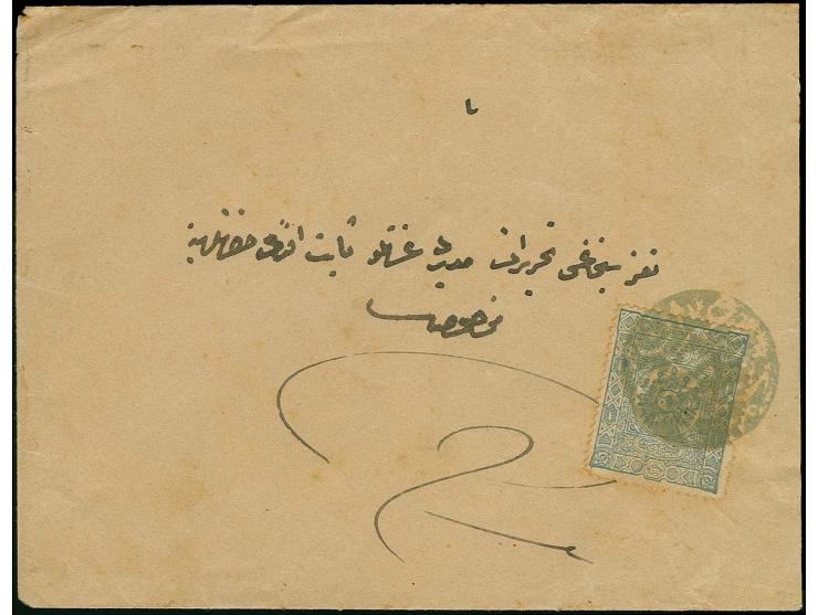 AMRAN: "UMRAN POSTA SUBESI 1305", good strike of negative seal on 1892, 1 pia. on envelope to Taiz; the cover slightly reduce