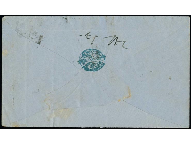 CONSTANTINOPLE / STAMBUL: 1863, 1 pia. tied by mute cancellation to commercial cover to Edirne; stamp with light bend and sma