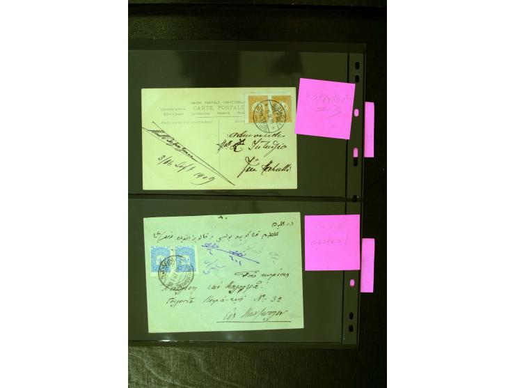 ISTANBUL: 1860/1918 (ca.), very interesting group of 39 letters and cards incl. rare cancellation as "AYIA", "TRIADA CADIKEUY