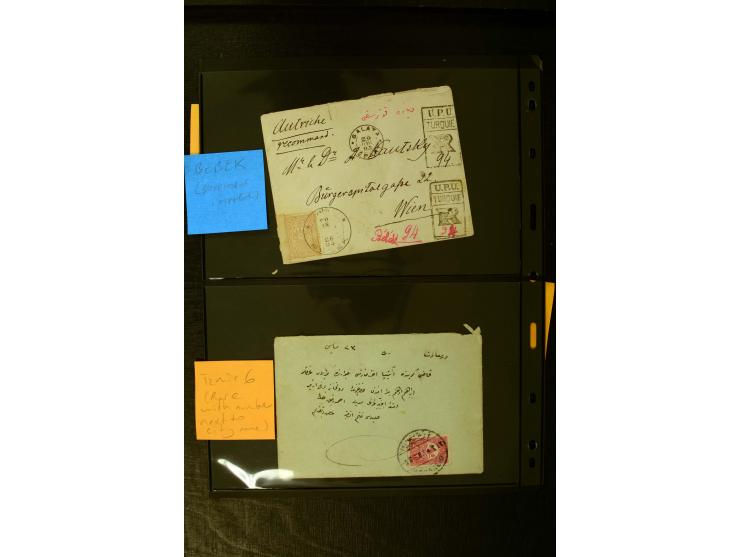 ISTANBUL: 1860/1918 (ca.), very interesting group of 39 letters and cards incl. rare cancellation as "AYIA", "TRIADA CADIKEUY