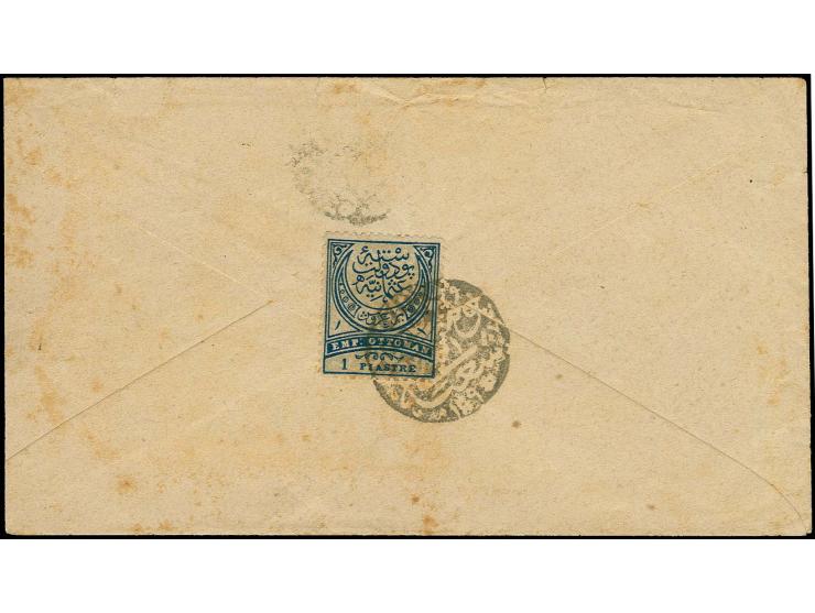KARAMAN: "KARAMAN POSTA SUBESI 1294", superb strike of negative seal on 1880, 1 pia. on reverse of cover to Nigde. A great ra