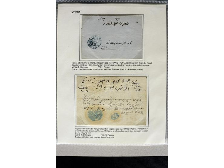 1840/62 (about), 17 pre-philatelic covers and letters and one registered letter receipt with negative seal cancellations, inc