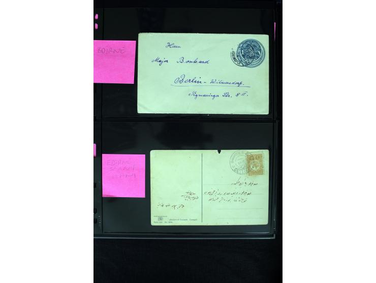 1860/1918 (ca.), accumulation of about 70 cards and letter plus several postal forms incl. scarce cancellations as prephilate