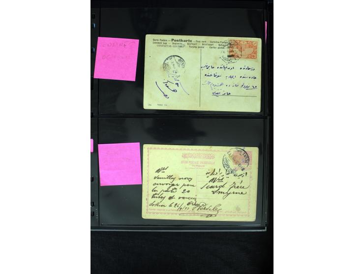 1860/1918 (ca.), accumulation of about 70 cards and letter plus several postal forms incl. scarce cancellations as prephilate